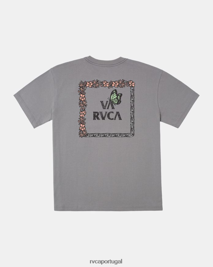 roupas RVCA homens camiseta cadeia alimentar motores cinza N00F2H536