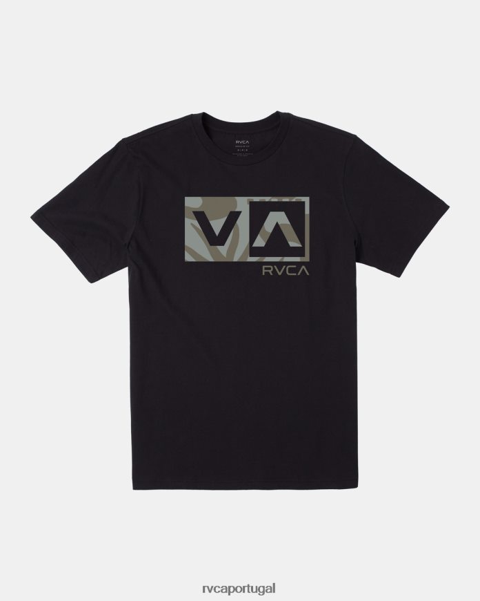 roupas RVCA homens camiseta caixa de equilíbrio preto N00F2H244