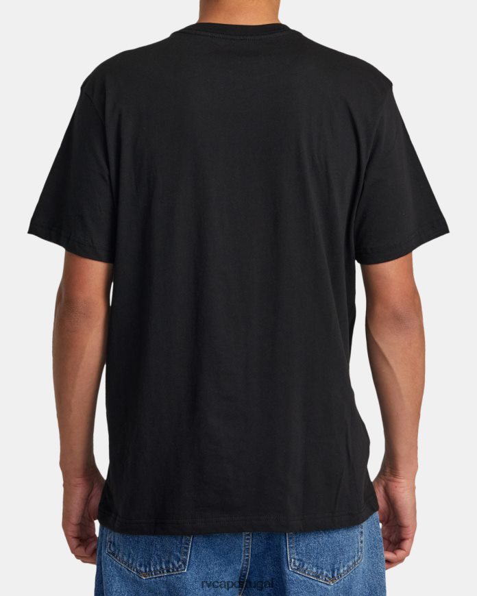 roupas RVCA homens camiseta caixa de equilíbrio preto N00F2H244