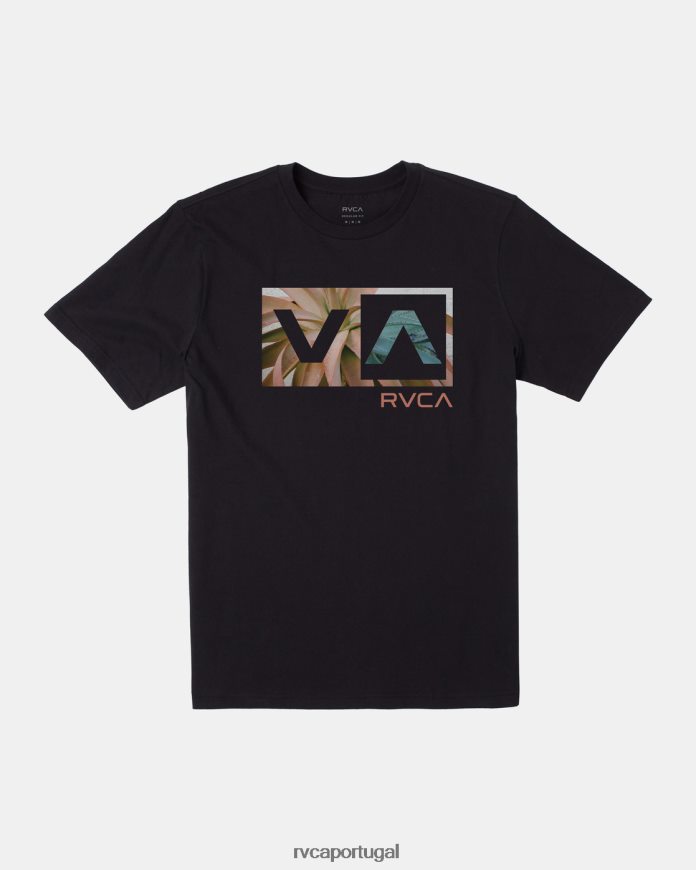 roupas RVCA homens camiseta caixa de equilíbrio preto N00F2H437