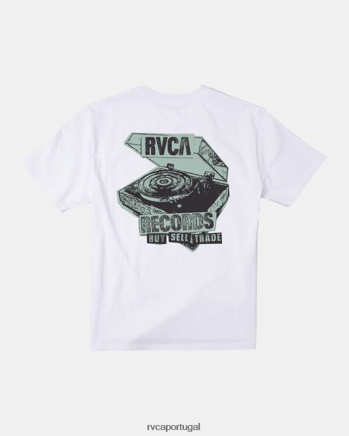 roupas RVCA homens camiseta clube de vinil branco N00F2H10