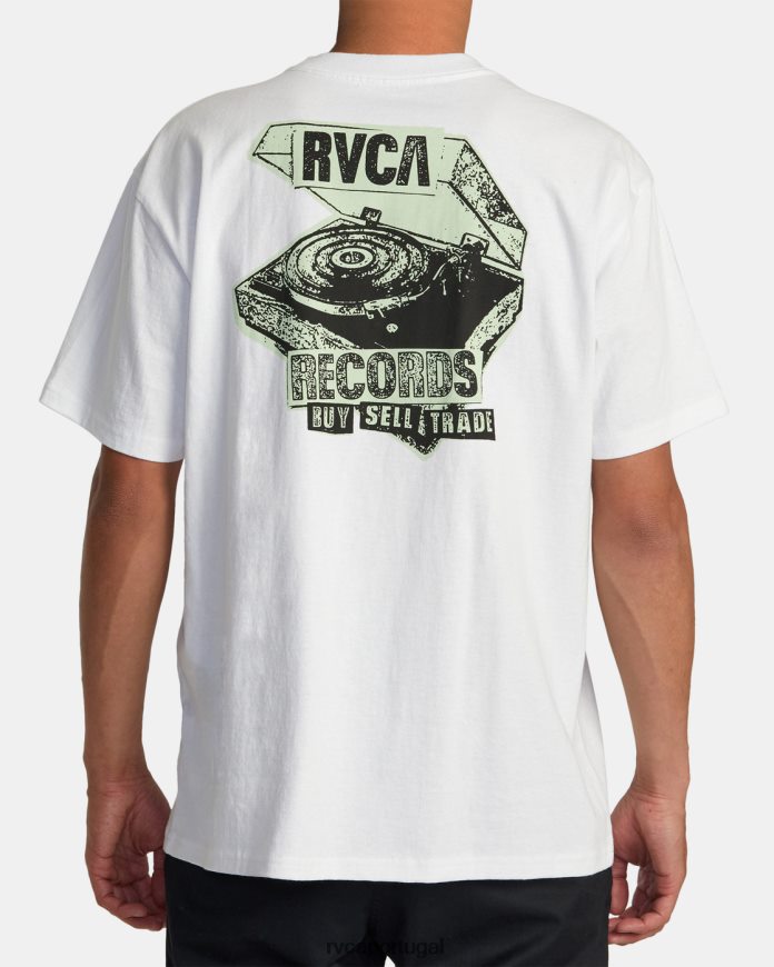 roupas RVCA homens camiseta clube de vinil branco N00F2H10