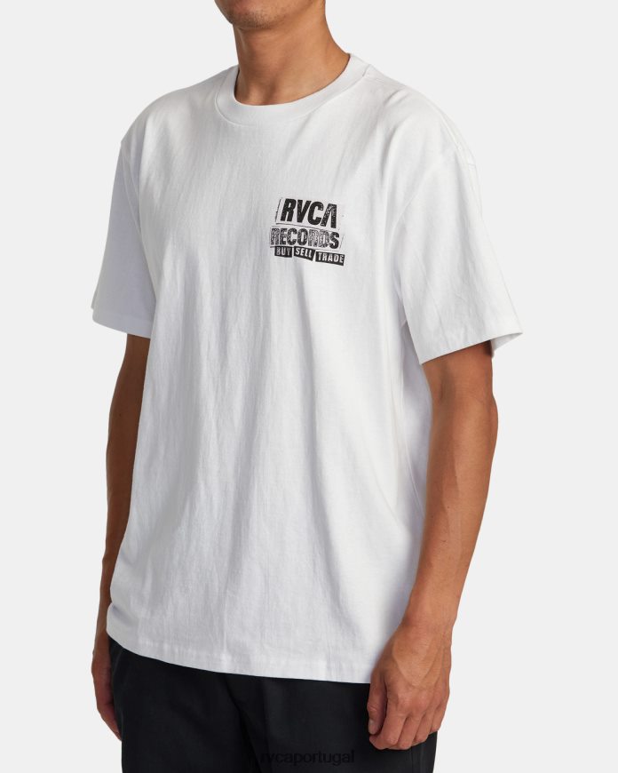 roupas RVCA homens camiseta clube de vinil branco N00F2H10