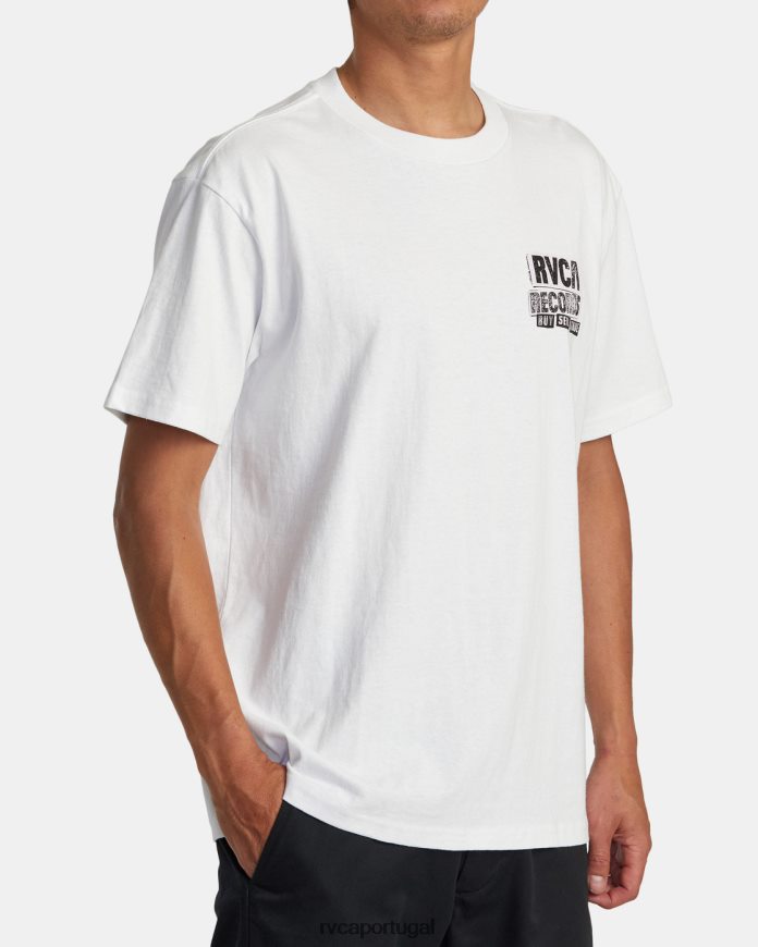 roupas RVCA homens camiseta clube de vinil branco N00F2H10