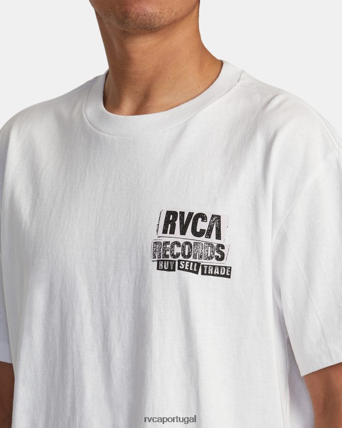 roupas RVCA homens camiseta clube de vinil branco N00F2H10