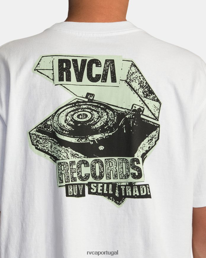 roupas RVCA homens camiseta clube de vinil branco N00F2H10