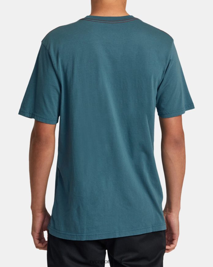 roupas RVCA homens camiseta com bolso anp pato azul N00F2H901