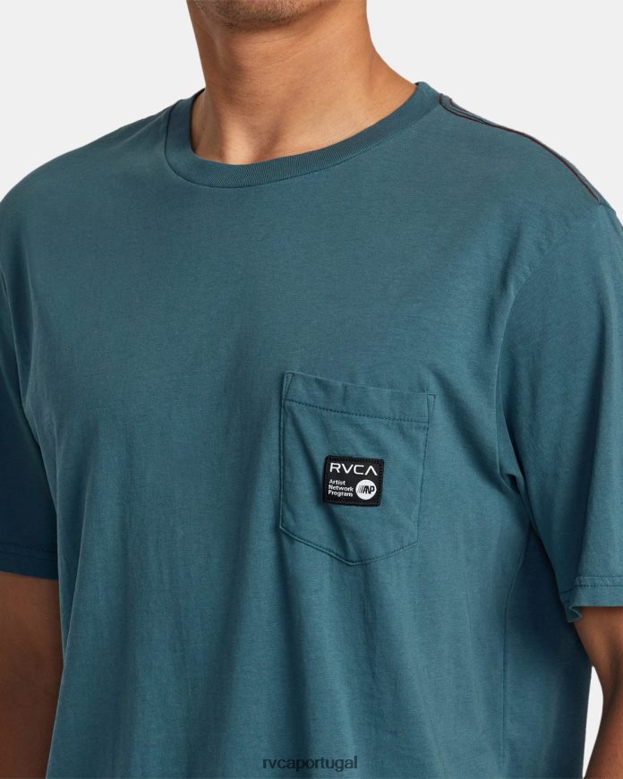 roupas RVCA homens camiseta com bolso anp pato azul N00F2H901