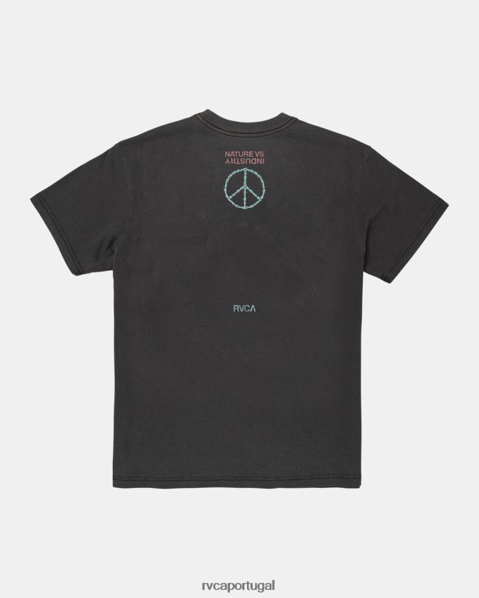roupas RVCA homens camiseta conflito preto N00F2H523