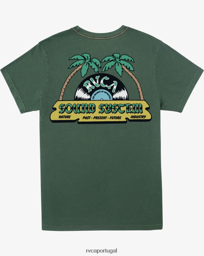 roupas RVCA homens camiseta dançante faculdade verde N00F2H572