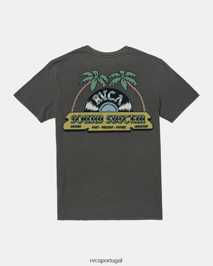 roupas RVCA homens camiseta dançante pirata preto N00F2H403