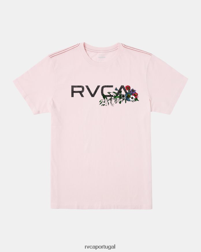 roupas RVCA homens camiseta de arranjo luz rosa N00F2H18