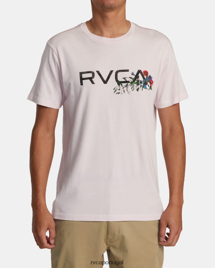 roupas RVCA homens camiseta de arranjo luz rosa N00F2H18