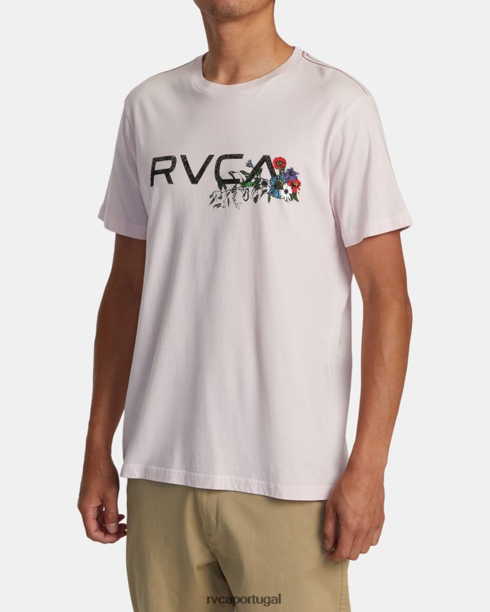 roupas RVCA homens camiseta de arranjo luz rosa N00F2H18