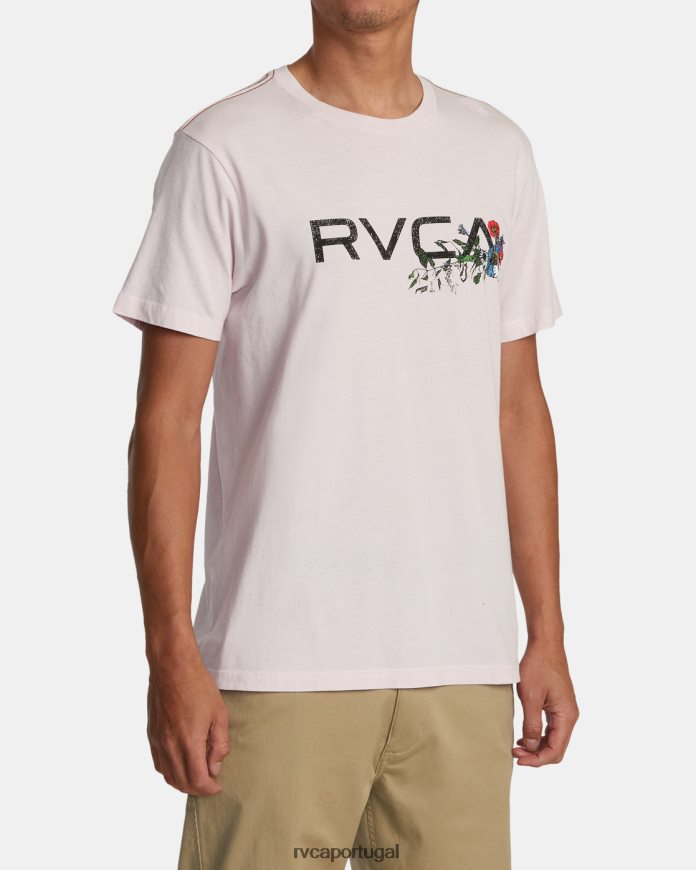 roupas RVCA homens camiseta de arranjo luz rosa N00F2H18