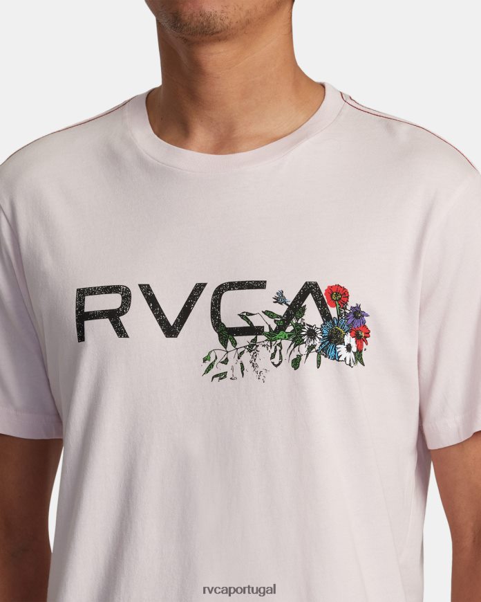 roupas RVCA homens camiseta de arranjo luz rosa N00F2H18
