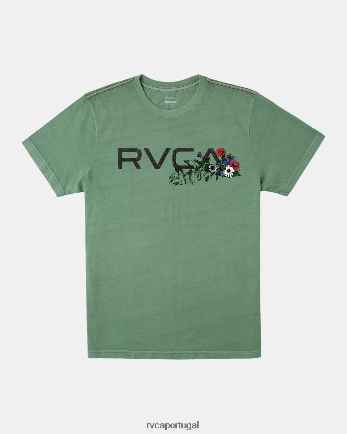 roupas RVCA homens camiseta de arranjo verde N00F2H28