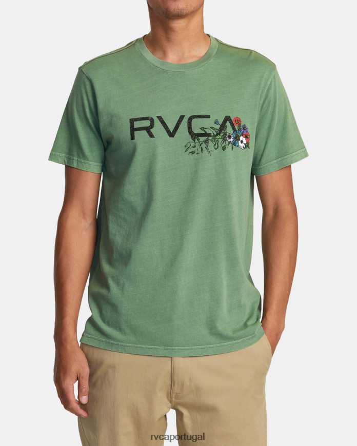 roupas RVCA homens camiseta de arranjo verde N00F2H28