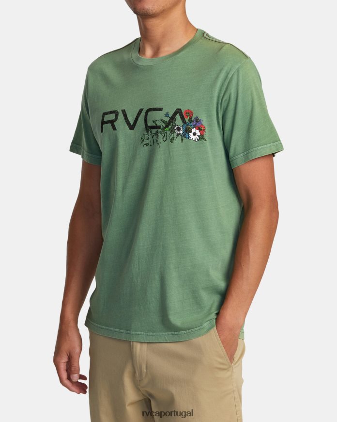 roupas RVCA homens camiseta de arranjo verde N00F2H28