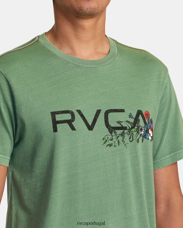 roupas RVCA homens camiseta de arranjo verde N00F2H28