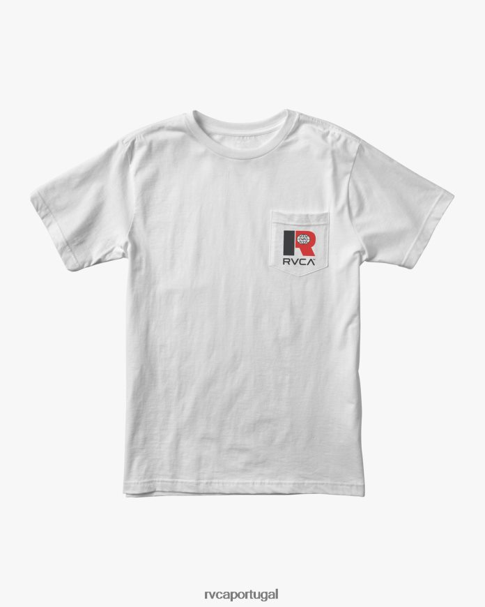 roupas RVCA homens camiseta de bolso logístico branco N00F2H645