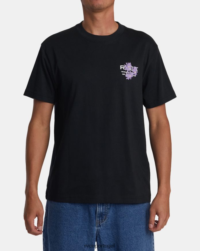 roupas RVCA homens camiseta de cobertura do solo preto N00F2H271