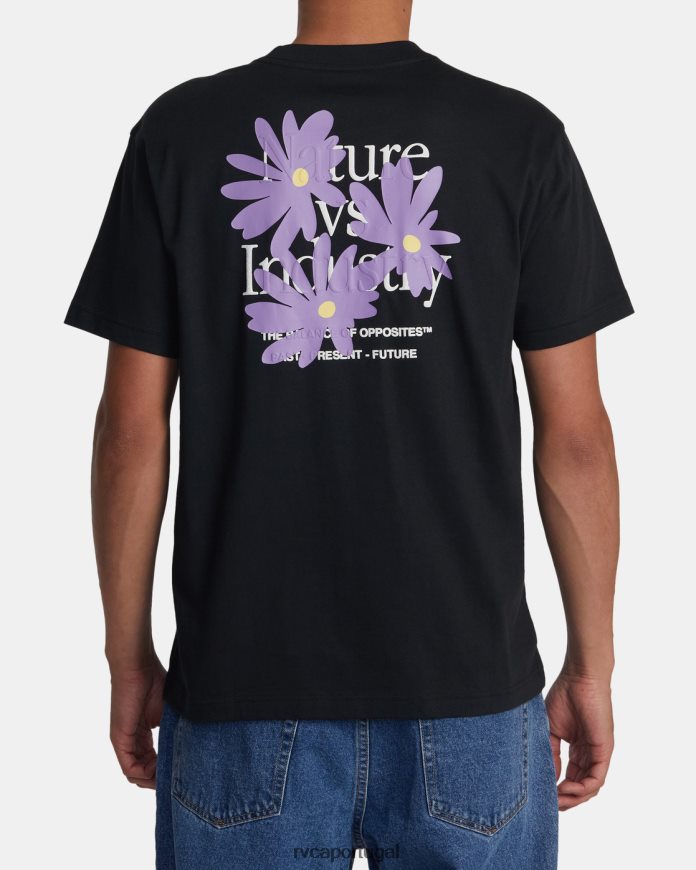 roupas RVCA homens camiseta de cobertura do solo preto N00F2H271