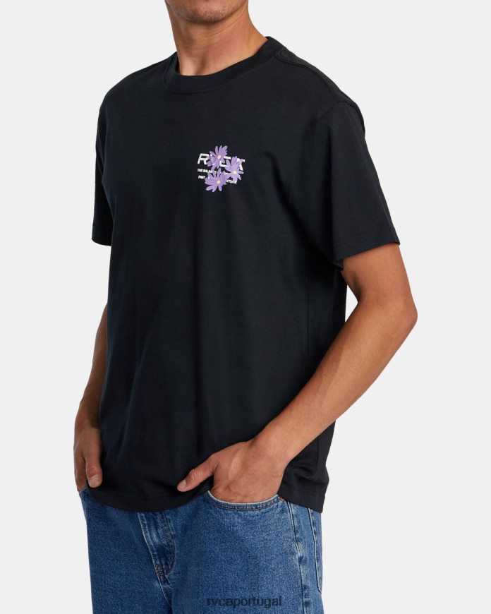 roupas RVCA homens camiseta de cobertura do solo preto N00F2H271