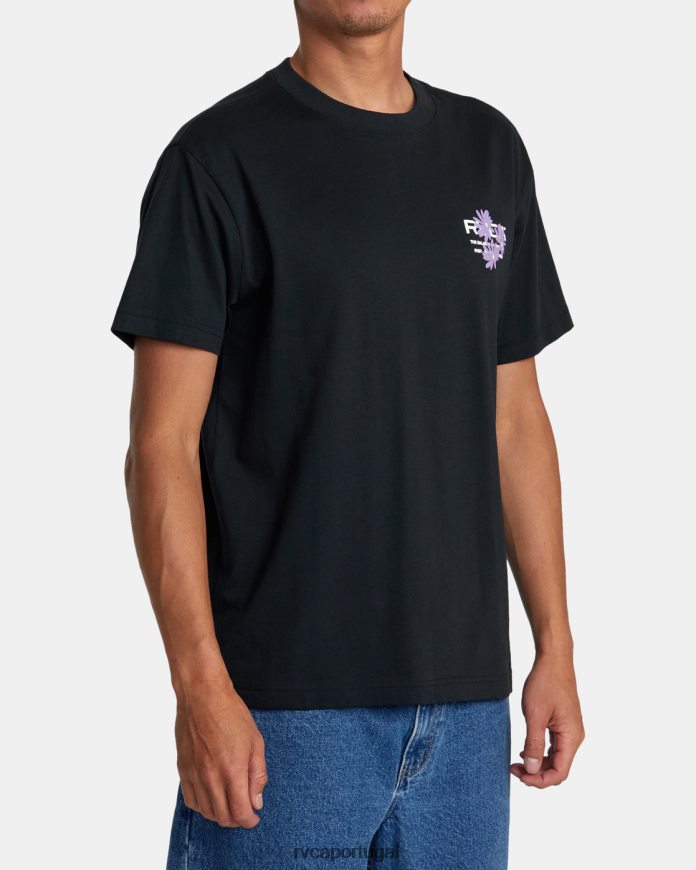 roupas RVCA homens camiseta de cobertura do solo preto N00F2H271