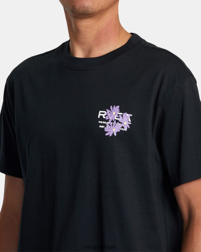 roupas RVCA homens camiseta de cobertura do solo preto N00F2H271
