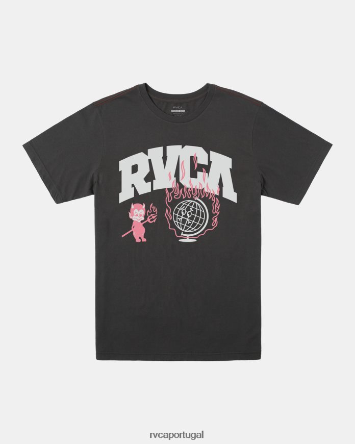 roupas RVCA homens camiseta de detenção pirata preto N00F2H126