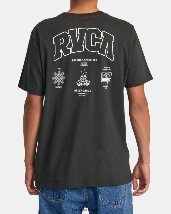roupas RVCA homens camiseta de detenção pirata preto N00F2H126