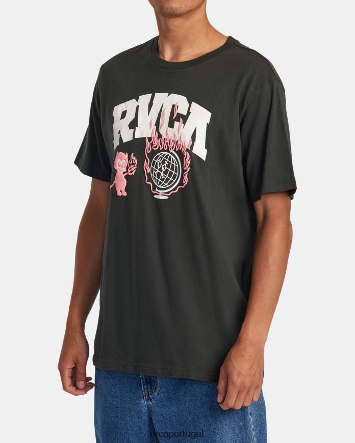 roupas RVCA homens camiseta de detenção pirata preto N00F2H126