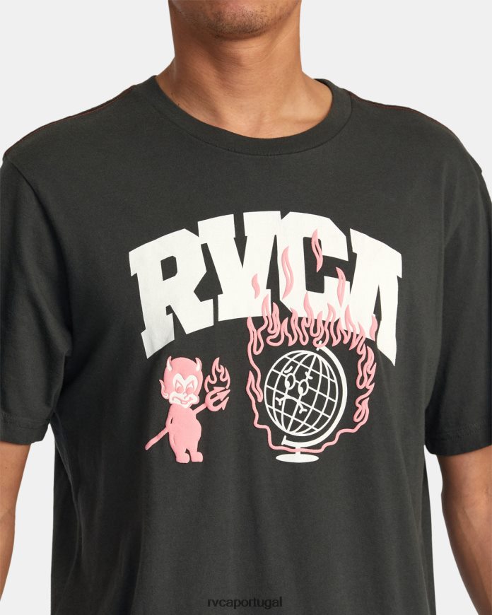 roupas RVCA homens camiseta de detenção pirata preto N00F2H126
