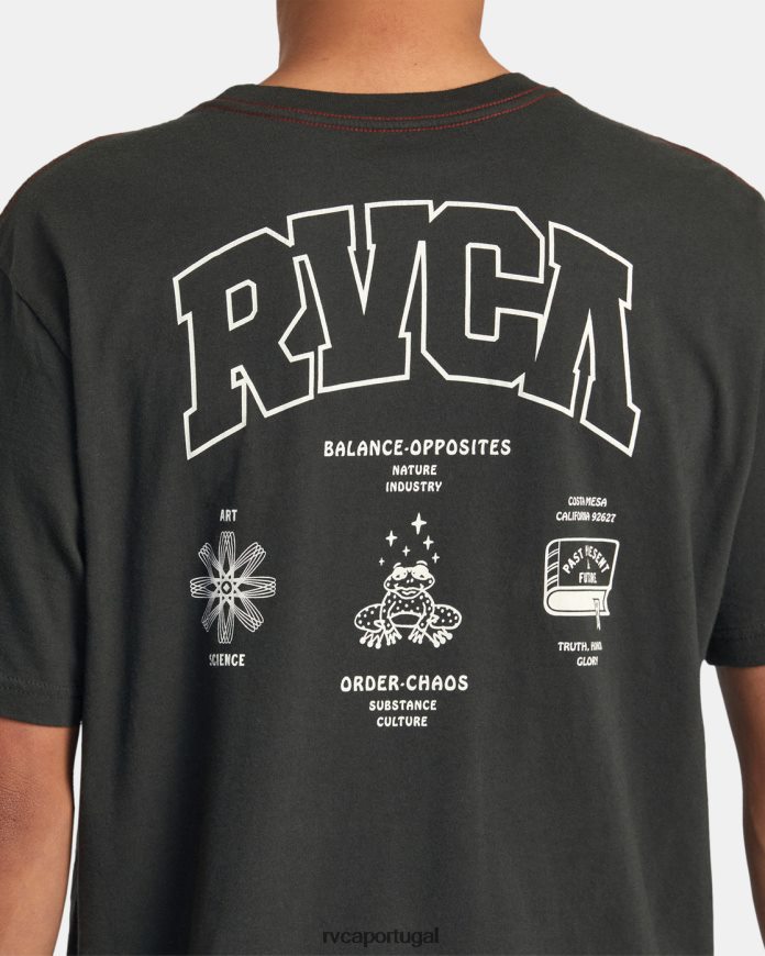 roupas RVCA homens camiseta de detenção pirata preto N00F2H126