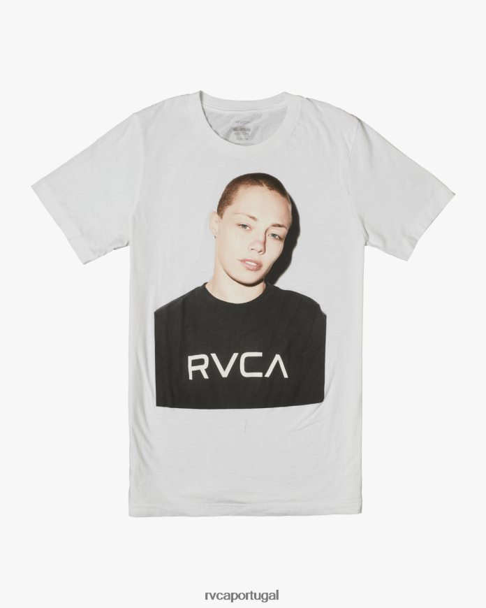 roupas RVCA homens camiseta de manga curta com foto va sport x rose branco N00F2H1046