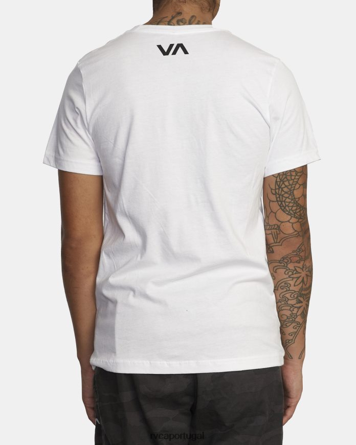 roupas RVCA homens camiseta de manga curta com foto va sport x rose branco N00F2H1046