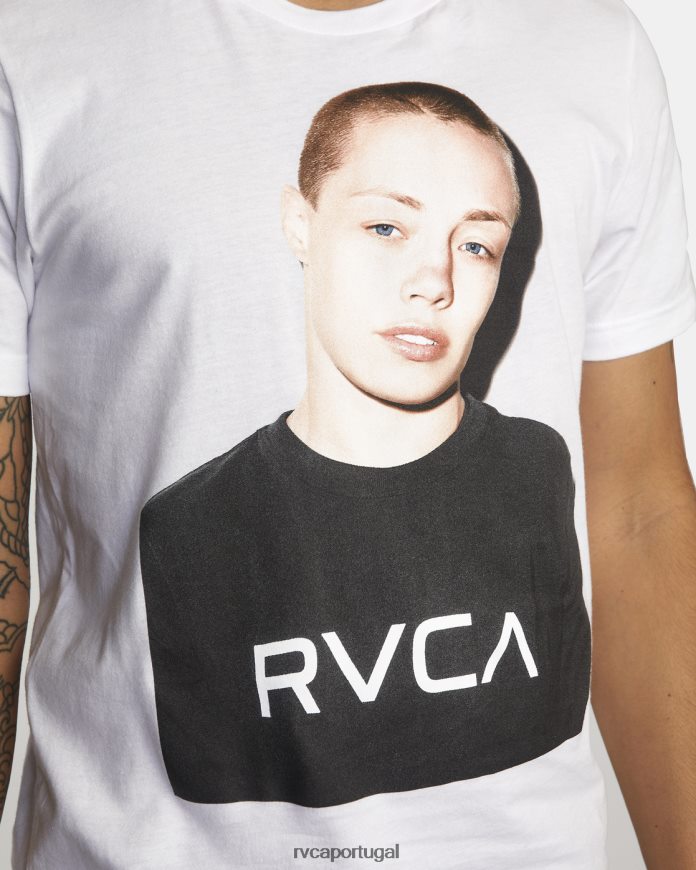 roupas RVCA homens camiseta de manga curta com foto va sport x rose branco N00F2H1046