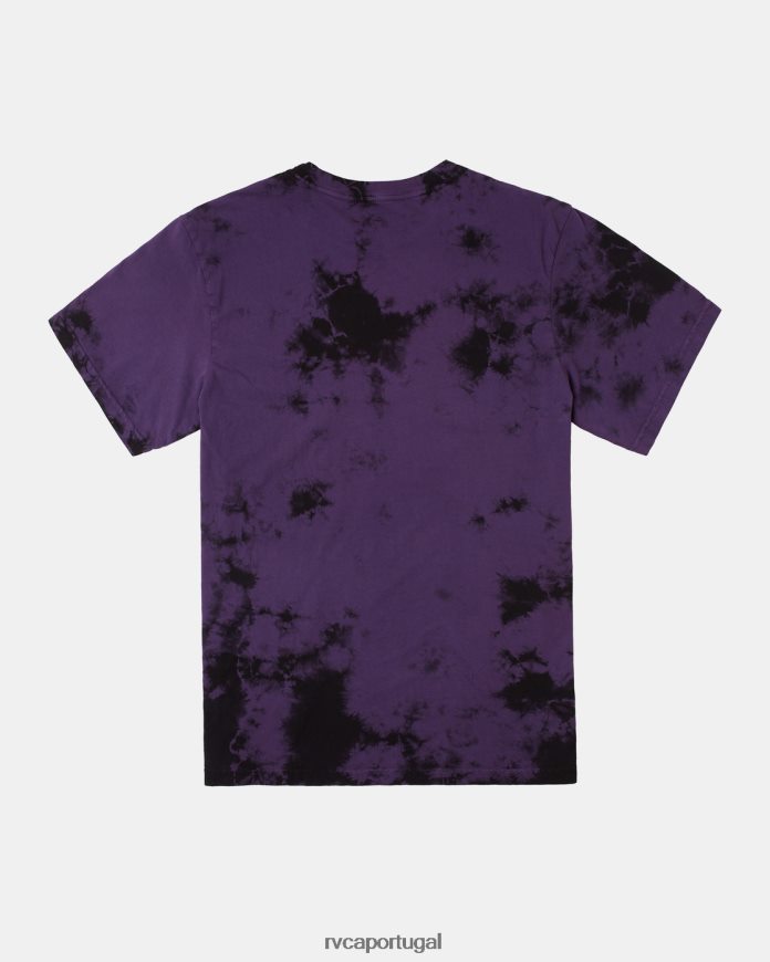 roupas RVCA homens camiseta degen tie-dye roxo N00F2H22