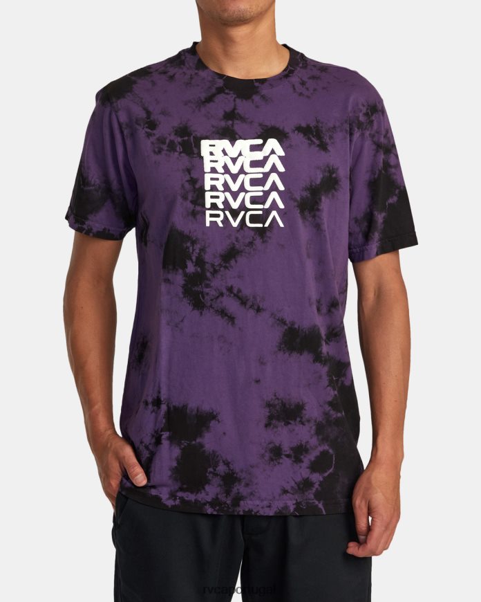 roupas RVCA homens camiseta degen tie-dye roxo N00F2H22