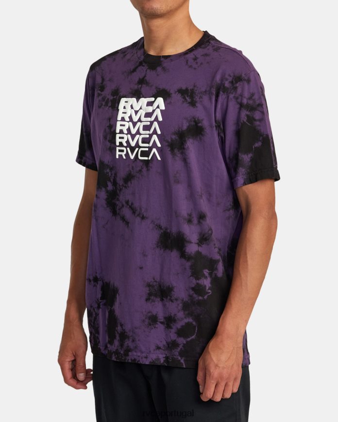 roupas RVCA homens camiseta degen tie-dye roxo N00F2H22