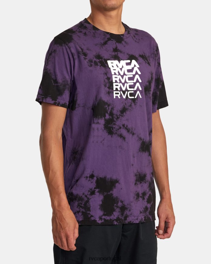 roupas RVCA homens camiseta degen tie-dye roxo N00F2H22