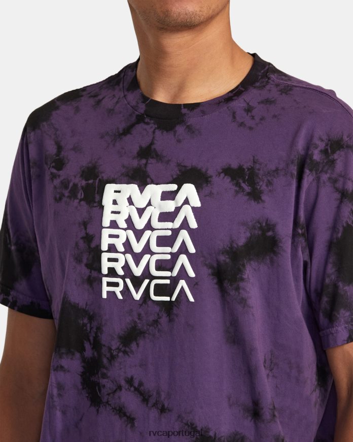 roupas RVCA homens camiseta degen tie-dye roxo N00F2H22