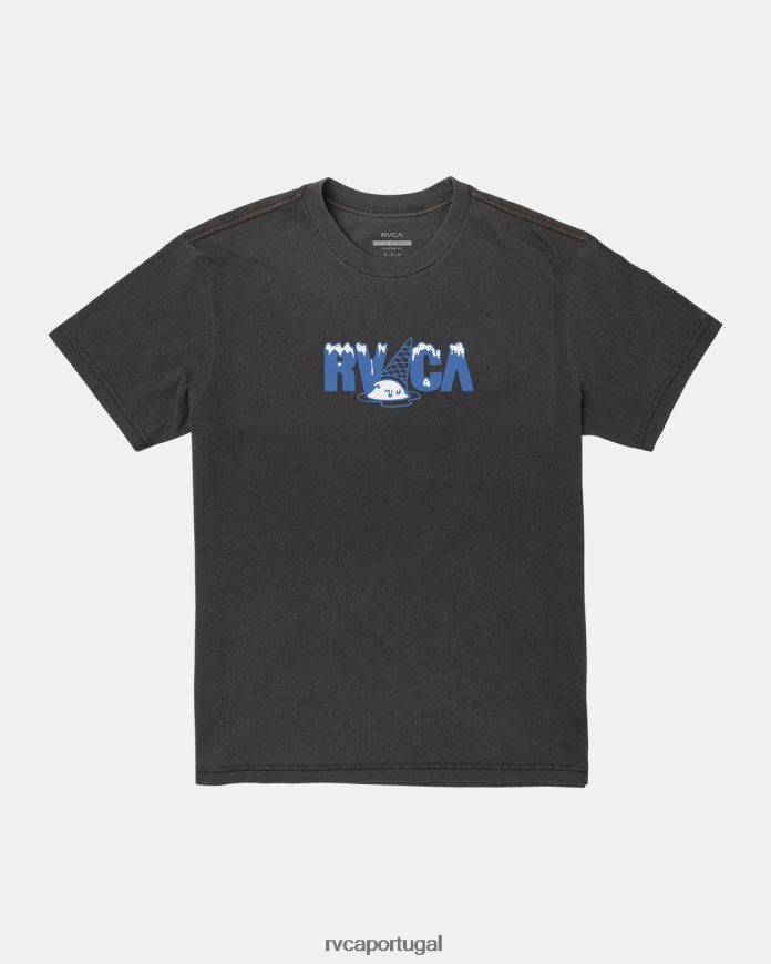 roupas RVCA homens camiseta derretida preto N00F2H537
