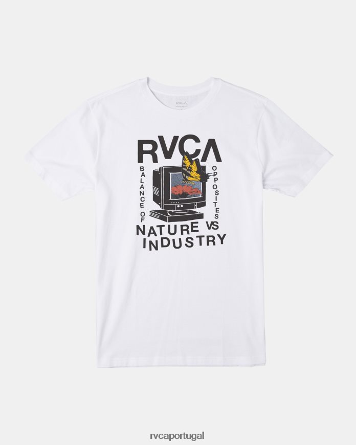 roupas RVCA homens camiseta discada branco N00F2H380