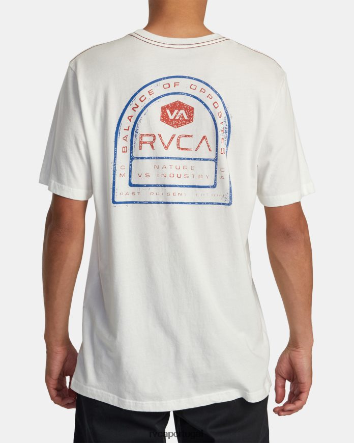 roupas RVCA homens camiseta do trato branco antigo N00F2H38