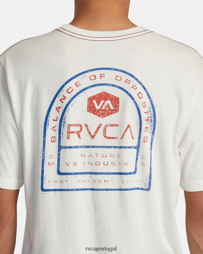 roupas RVCA homens camiseta do trato branco antigo N00F2H38