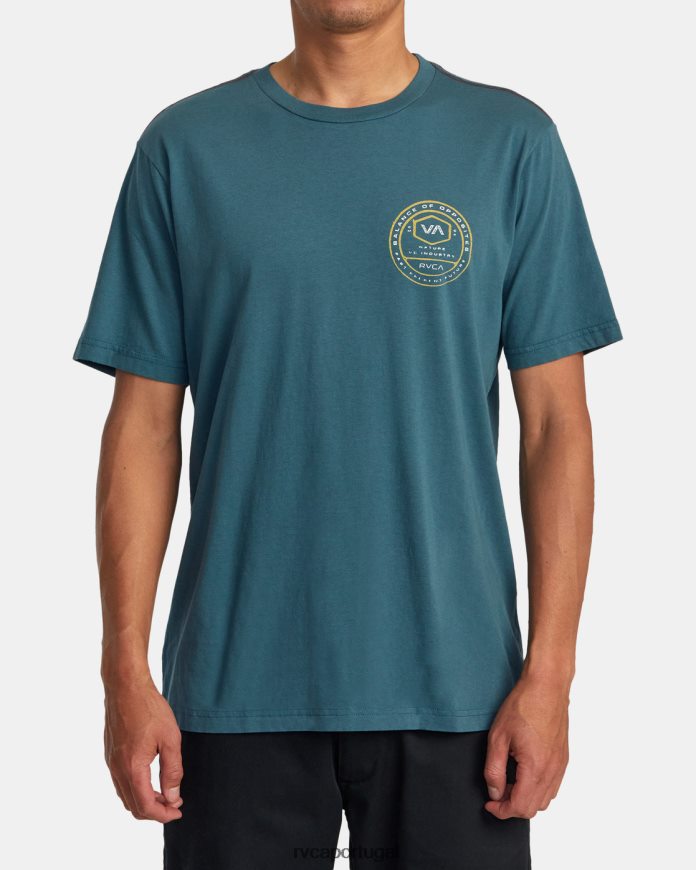 roupas RVCA homens camiseta do trato pato azul N00F2H114