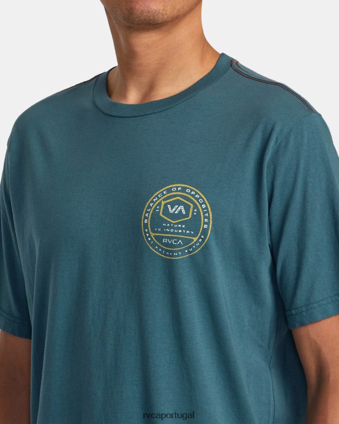 roupas RVCA homens camiseta do trato pato azul N00F2H114