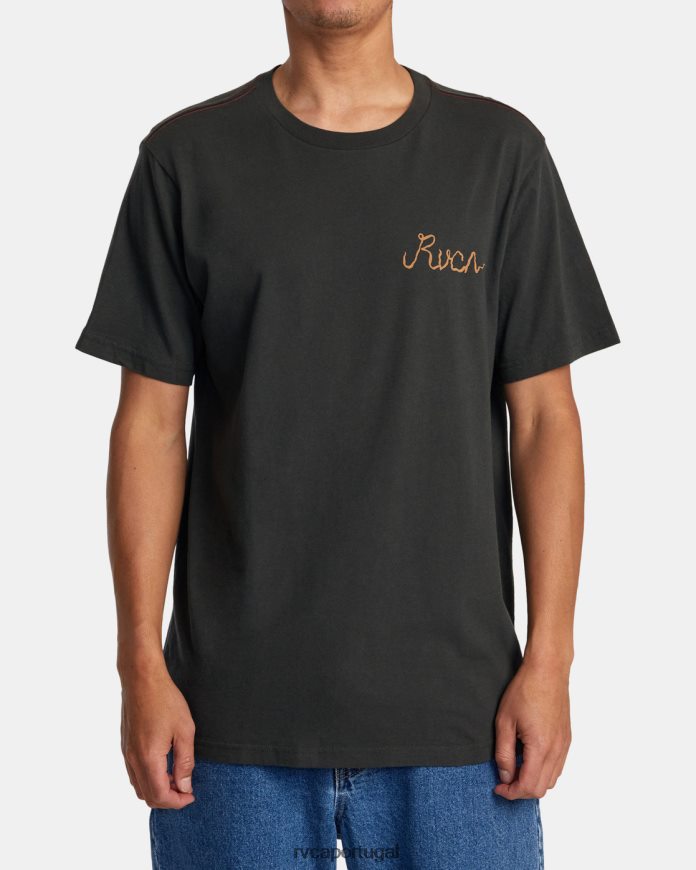 roupas RVCA homens camiseta dragão neon pirata preto N00F2H67